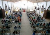 Sétimo dia da Novena: visão da nave na Missa presidida por padre Rodrigo | <strong>Crédito: </strong>Roni Lisboa / Pascom